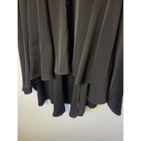 Gracia A-Line Long Sleeved Mesh Trim Shirt Dress Button Front Hi Lo Womens L - Picture 8 of 11